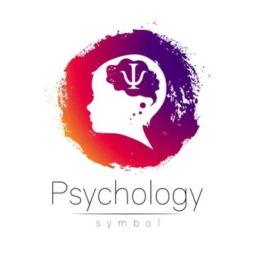 Modern logotype head with question inside brain . Logo sign of Psychology Illustrazione stock