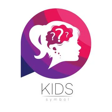 Modern logotype head with question inside brain . Logo sign of Psychology Illustrazione stock