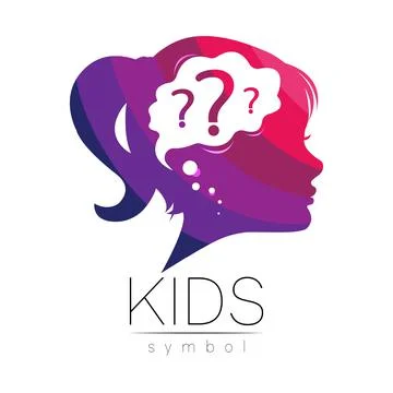 Modern logotype head with question inside brain . Logo sign of Psychology Illustrazione stock