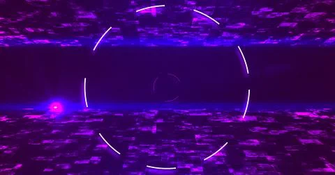 Modern looking awesome circular elliptical technology HUD moving tunnel bg... Illustrazione stock