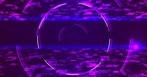 Modern looking awesome circular elliptical technology HUD moving tunnel bg... Illustrazione stock