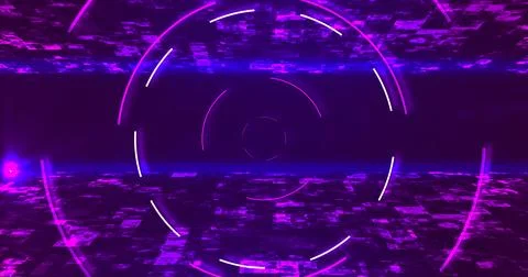 Modern looking awesome circular elliptical technology HUD moving tunnel bg... Illustrazione stock
