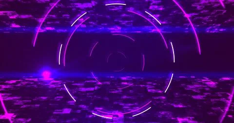 Modern looking awesome circular elliptical technology HUD moving tunnel bg... Illustrazione stock