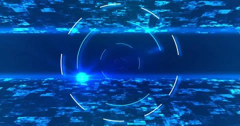Modern looking awesome circular elliptical technology HUD moving tunnel bg... 스톡 일러스트