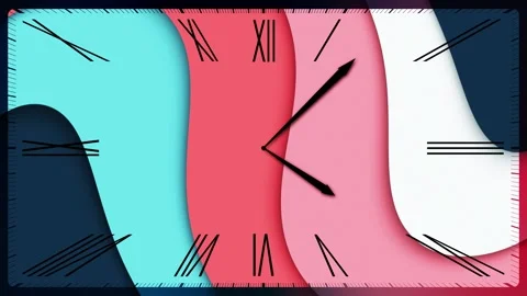Modern loop gradient analog clock animation background Stock-Footage 332813497