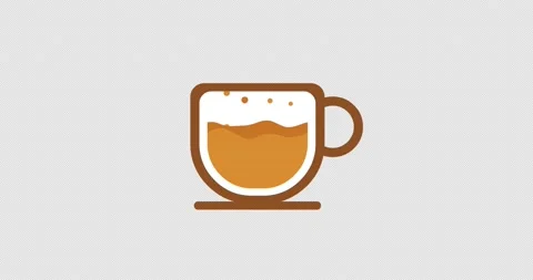 Modern looping animation of a cup of coffee, suitable for loading animations Stock Footage 211279361