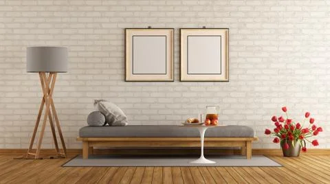 Modern lounge with day bed Stock Illustration