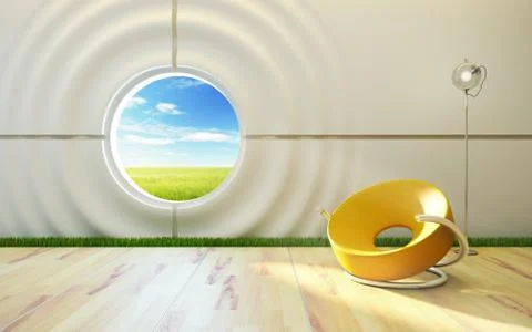 Modern lounge room interior Stock Illustration