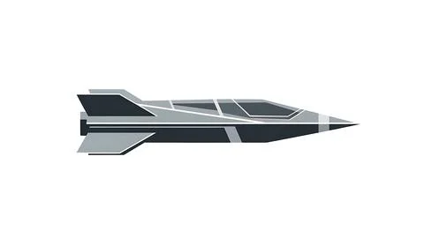 Modern low poly fighter jet in dark gray and light gray tones, isolated on .. Stock Illustration