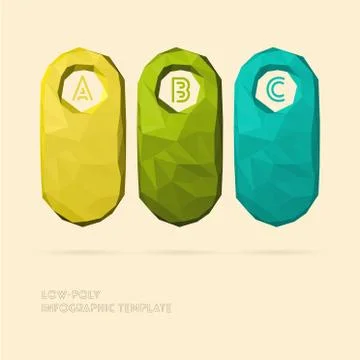 Modern Low Poly Infographic Options Template Stock Illustration