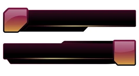 Modern lower third banner sleek dark purple horizontal bars with glossy gra.. Иллюстрация