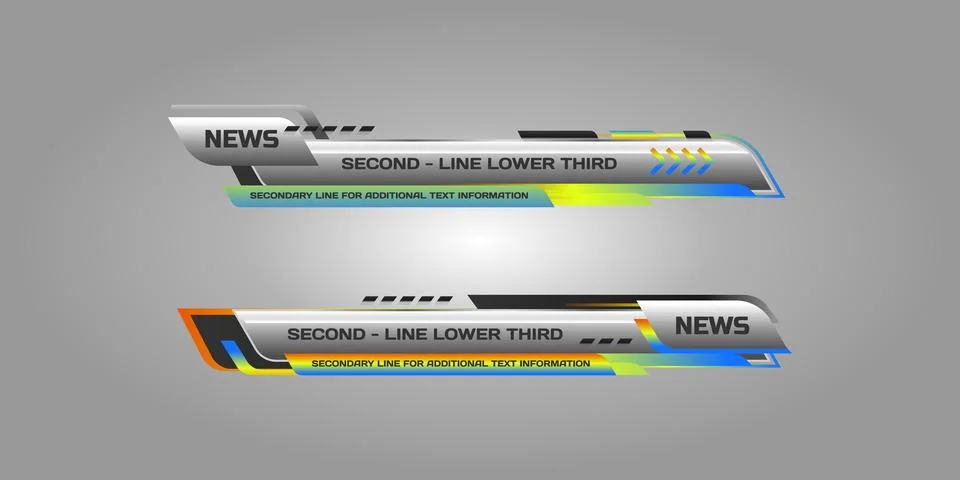 Modern lower third broadcasting banner template design Illustrazione stock