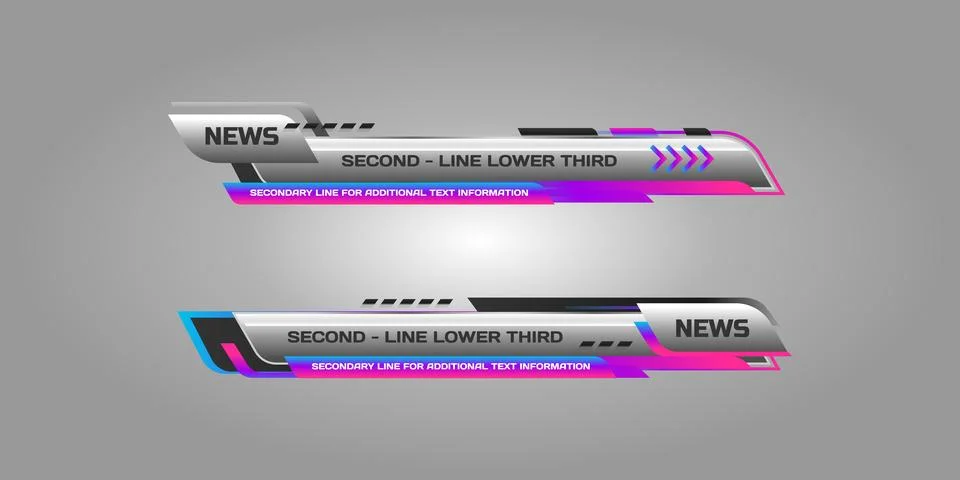 Modern lower third broadcasting banner template background Illustrazione stock