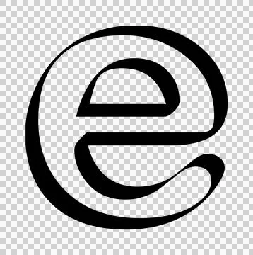 Modern lowercase letter e alphabet character isolated on transparent background. Stock Illustration