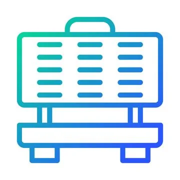 Modern Luggage Rack Icon Gradient Style Vector Stock Illustration