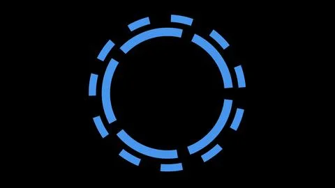 Modern luminous preloader, blue circular progress loading bar. 3D animation. イラスト素材