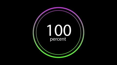 Modern luminous preloader, white circular progress loading bar. 3D animation. Stock Illustration