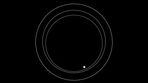 Modern luminous preloader, white circular progress loading bar. 3D animation. Stock Illustration