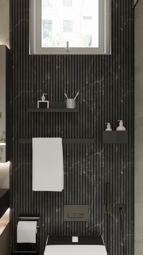Modern Luxury Bathroom interior render 4K Stock Footage 341808468