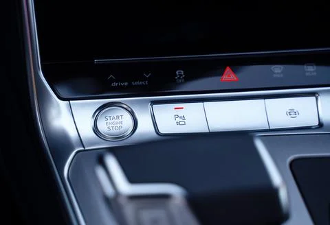 Modern luxury car Interior. Close up detailed view of interior. Stock Photos