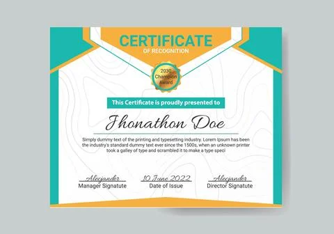Modern luxury certificate template design Stock Illustration