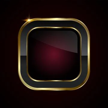 A modern luxury concept button with polished combination of black, gold, an.. Stock Illustration
