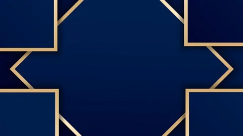 Modern Luxury Corporate Background with Elegant Blue and Gold Geometric Desig Stock Footage 340075899
