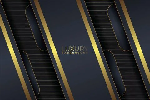 Modern Luxury Diagonal Geometric Layer Gold and Dark Grey Background Stock Illustration