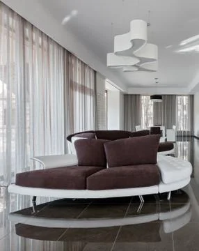 Modern luxury interior in daylight Stock Photos