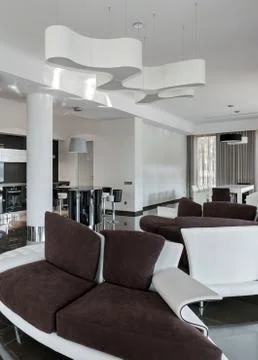Modern luxury interior in daylight Stock Photos