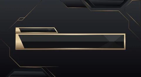 Modern luxury lower third bar sleek dark metallic background, gold trim, dy.. 스톡 일러스트