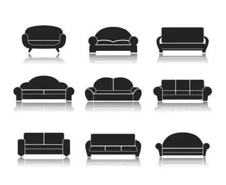 Modern luxury sofas and couches 스톡 일러스트