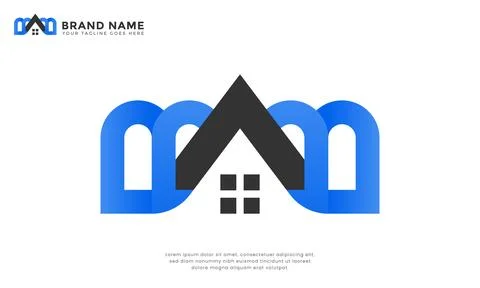 Modern M House Logo Stock-Illustration