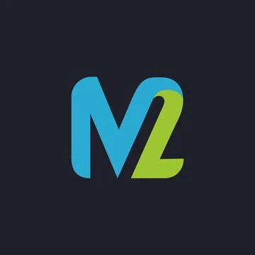 Modern m2 logo icon vector on dark background Stock Illustration