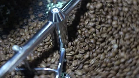 Modern machine for mixing coffee beans Stock Footage 73425835