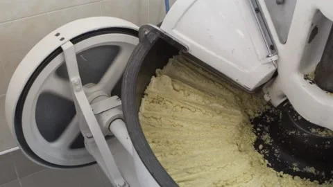 Modern machine spinning dough. Stock Footage 132972507
