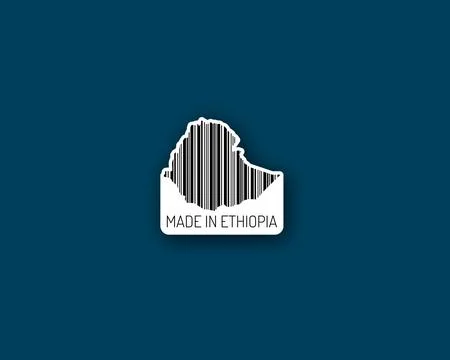Modern "Made in Ethiopia" barcode Stock Illustration