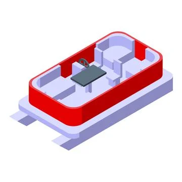 Modern maglev train interior with steering wheel and table Stock Illustration