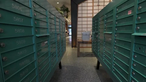 Modern Mailboxes Designed for a Minimalist Space Emphasizing Style and 스톡 동영상 295080385