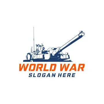 Modern Main Battle Tank Vector Logo Illustration. vector illustration of a .. Stock Illustration