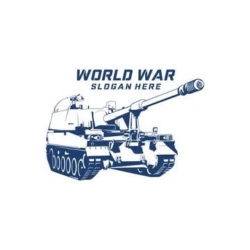 Modern Main Battle Tank Vector Logo Illustration. vector illustration of a .. Stock Illustration