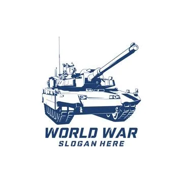 Modern Main Battle Tank Vector Logo Illustration. vector illustration of a .. Stock Illustration