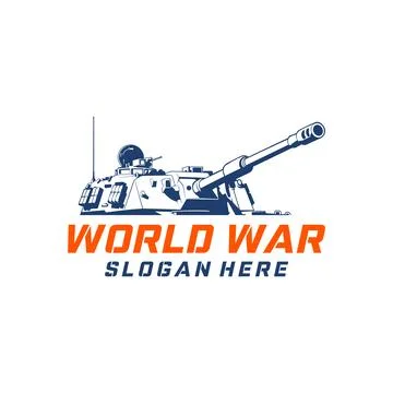 Modern Main Battle Tank Vector Logo Illustration. vector illustration of a .. Stock Illustration