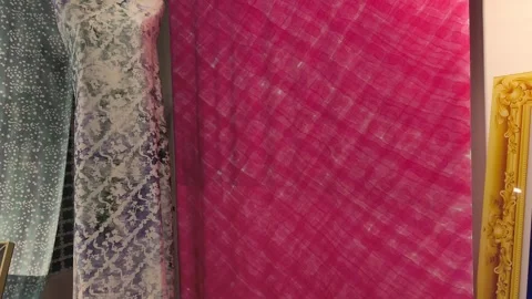 Modern Malaysian Batik Using Terap and Canting Techniques on Mannequin Stock Footage 323783000