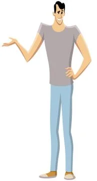 Modern man presenting Stock Illustration