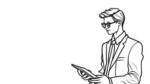 Modern Man With  Tablet In Hand Stock Footage 286839807