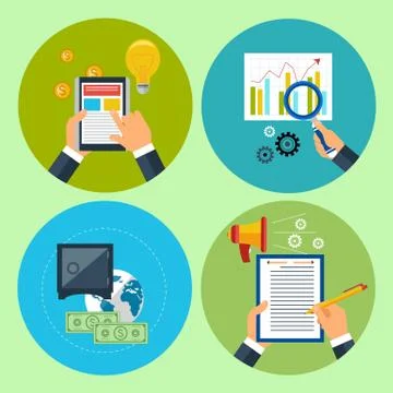 Modern management process Illustrazione stock