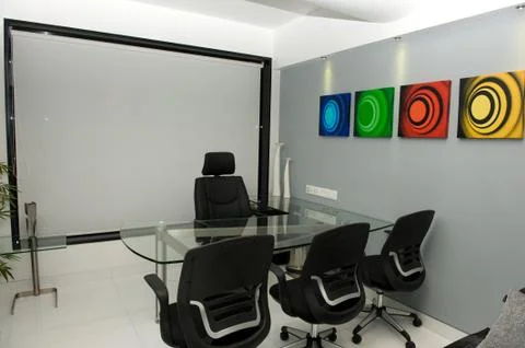 Modern manager office interior Stock Photos