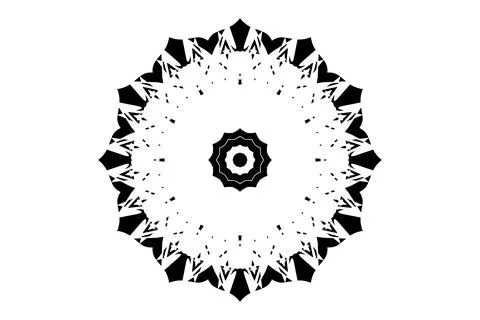 Modern Mandala Black White Circular Geometry Иллюстрация