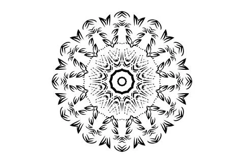 Modern Mandala Black White Circular Geometry Stock Illustration